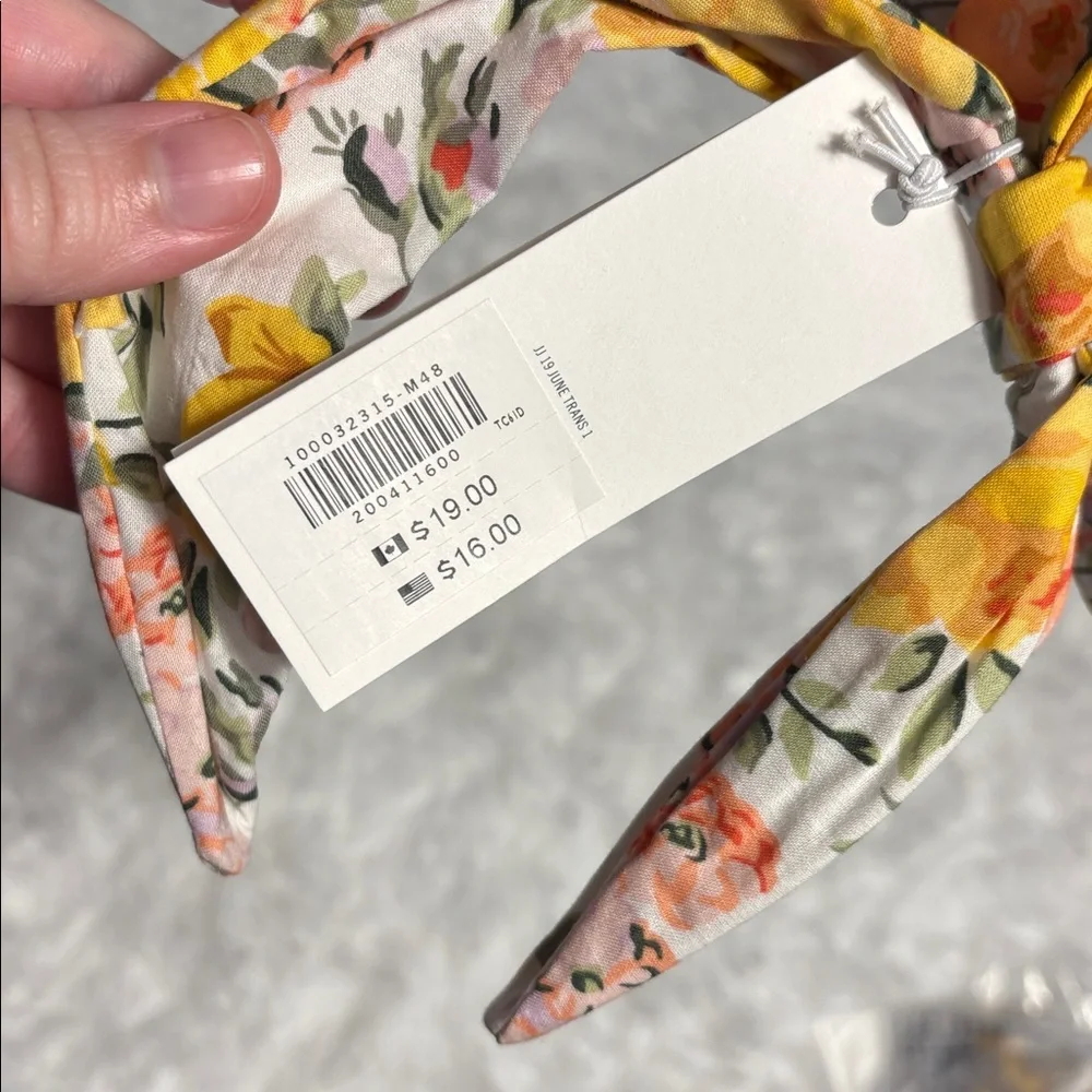 New Janie & Jack Bundle Of 2 Headbands Floral And Plaid One Size
